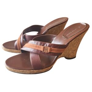 AK Anne Klein peep toe dress Wedge sandle slip-ons shoes 8 M